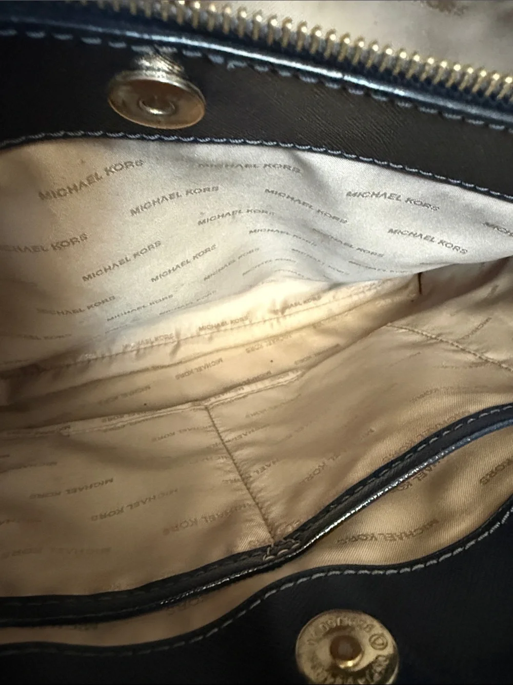 Michael Kors Navy Saffiano Leather Satchel